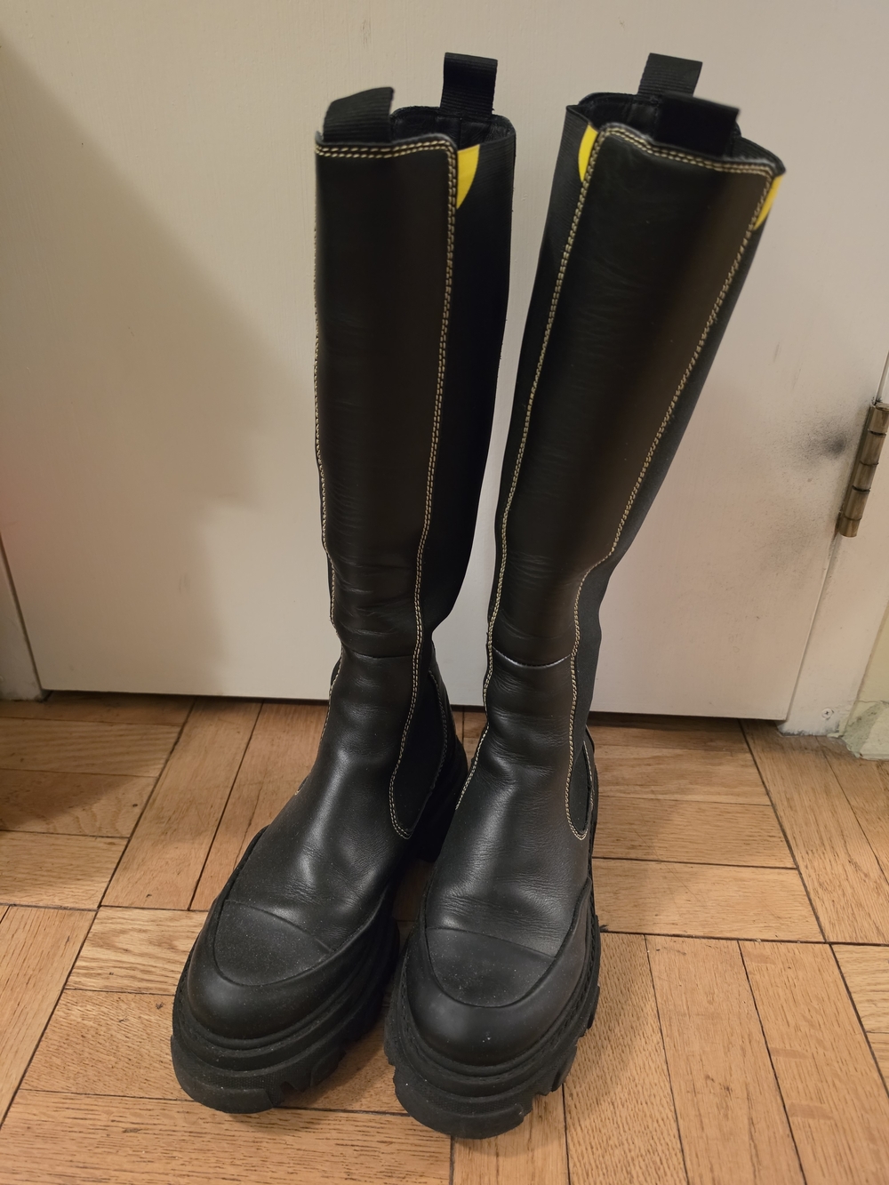 Black Tall Platform Boots - Women